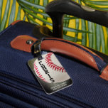 Baseball Monogram or 2-5 Letter Name Luggage Tag<br><div class="desc">Realistic baseball personalized with a monogram or a name up to 5 letters. Longer names will require adjusting the font size by clicking CUSTOMIZE FURTHER or contact the designer via Zazzle Chat or makeitaboutyoustore@gmail.com if you'd like this design modified or on another product.</div>