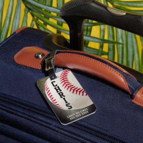 Baseball Monogram or 2_5 Letter Name Luggage Tag