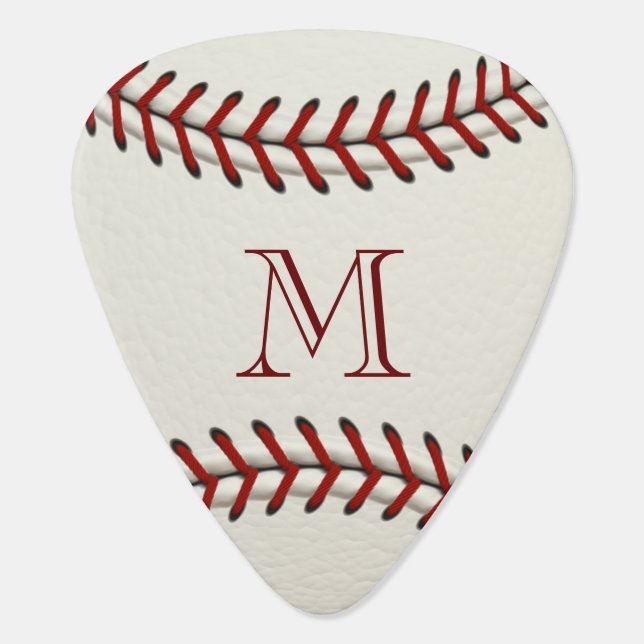 Baseball Monogram Template Guitar Pick (Back)
