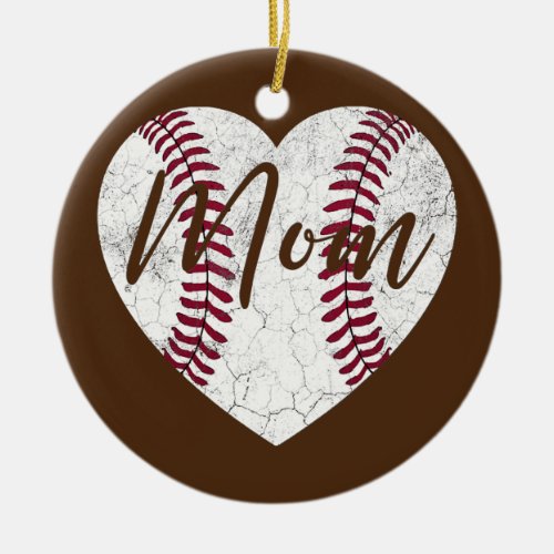 Baseball Mothers Day Gift Mommy Mom Mama Hoodie Ceramic Ornament