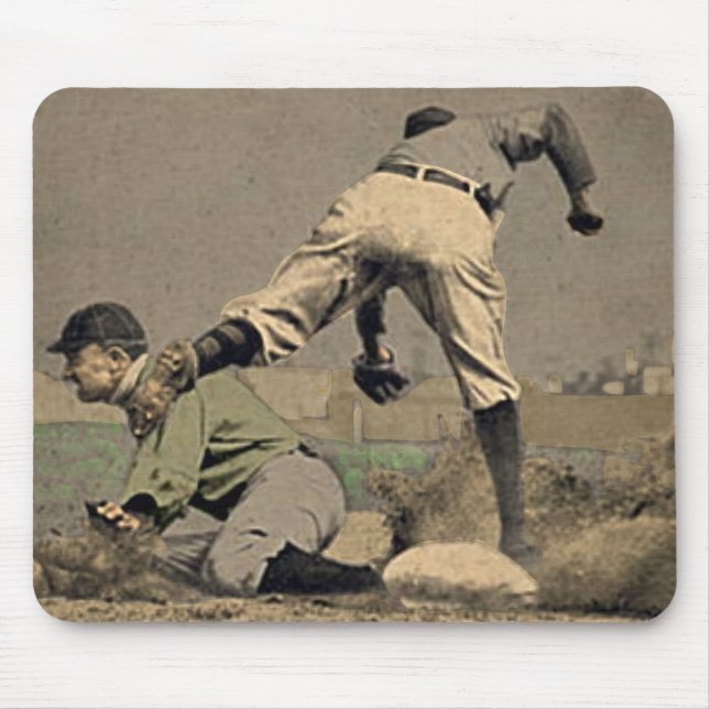 Baseball Mousepad In Cool Retro Style (Front)