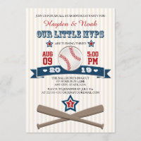 BASEBALL MVP BIRTHDAY INVITATION FOR TWINS