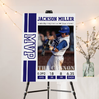 Baseball MVP Player Senior Night Photo Foam Board