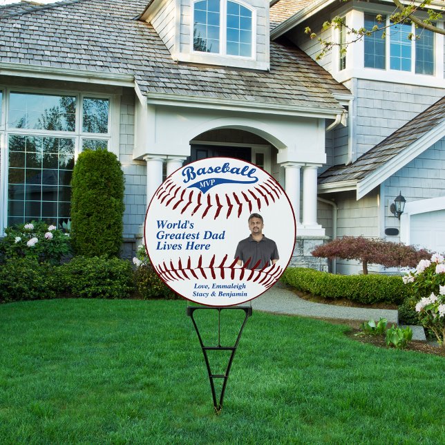 Baseball MVP World's Greatest Dad Photo Yard Sign (Creator Uploaded)