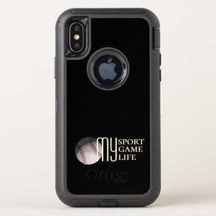 Baseball My Sport My Game My Life OtterBox Defender iPhone X Case