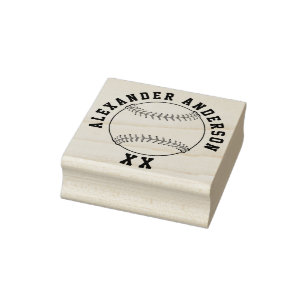 Baseball Name and Jersey Number Personalize  Rubber Stamp