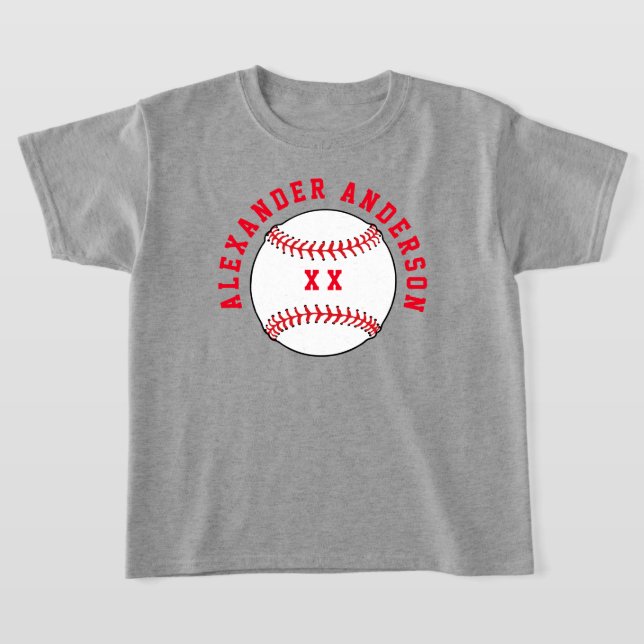 Baseball Name and Jersey Personalize  T-Shirt (Laydown)