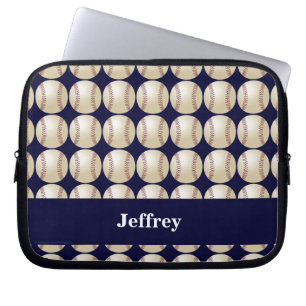 Baseball, Name, Dark Blue Computer Laptop Sleeve