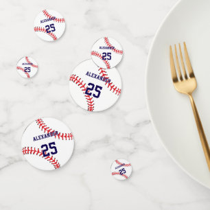 Baseball   Name & Number Confetti