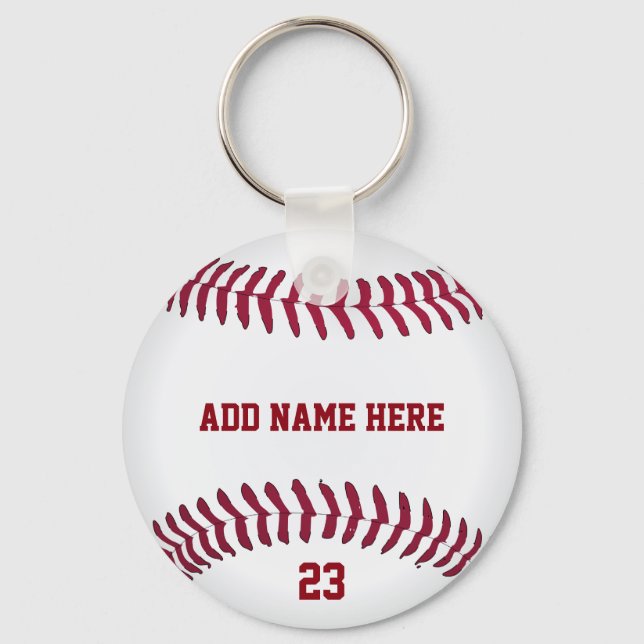 Baseball Name Number Customized Keychain (Front)