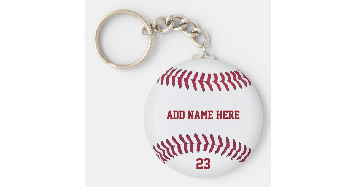 Baseball Name Number Customized Keychain Zazzle