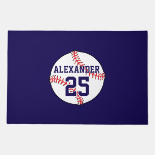 Baseball   Name & Number Doormat