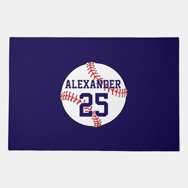 Baseball | Name & Number Doormat (Front)