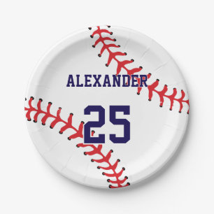 Baseball   Name & Number Paper Plates