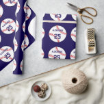 Baseball | Name &amp; Number Wrapping Paper