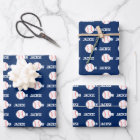 Baseball Name Pattern Navy Blue