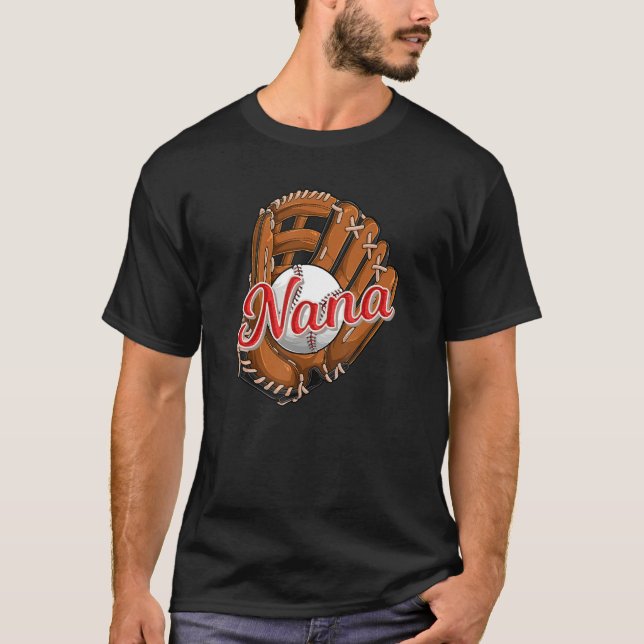 Baseball Nana  Softball Sport Player Nanny  Humor T-Shirt (Front)