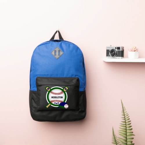 Baseball _ Navy Blue and Green Port Authority Backpack
