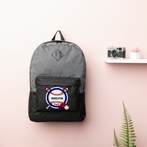 Baseball _ Navy Blue and Red Port Authority Backpack