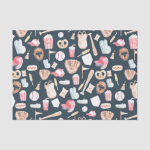 Baseball Navy Texture Tissue Paper