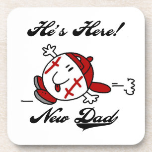 Baseball New Dad T-shirts and Gifts Drink Coaster