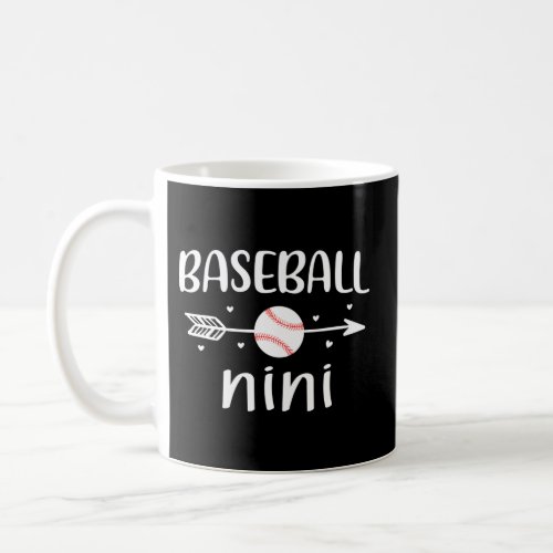 Baseball Nini Grandson Player Arrow Heart Family Coffee Mug
