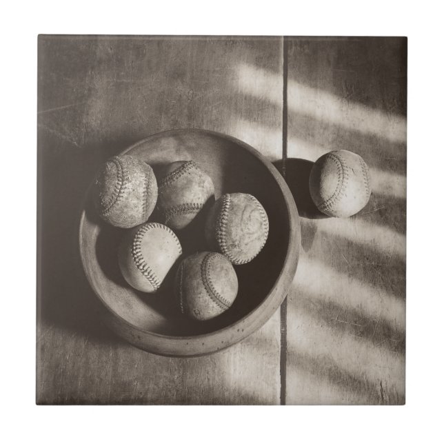 Baseball Nostalgia - Baseballs Ceramic Tile (Front)