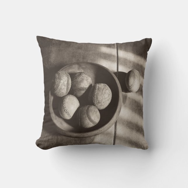 Baseball Nostalgia - Baseballs Throw Pillow (Front)