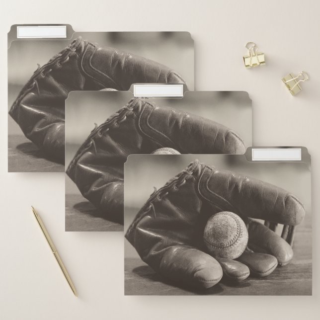 Baseball Nostalgia - Mitt and Baseball File Folder (Set)