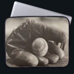 Baseball Nostalgia - Mitt and Baseball Laptop Sleeve<br><div class="desc">"Baseball Nostalgia I " by Judy B. Messer. Features a sepia-like photograph of a baseball mitt and baseball.</div>