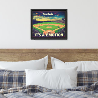 baseball not a game its a emotion canvas print