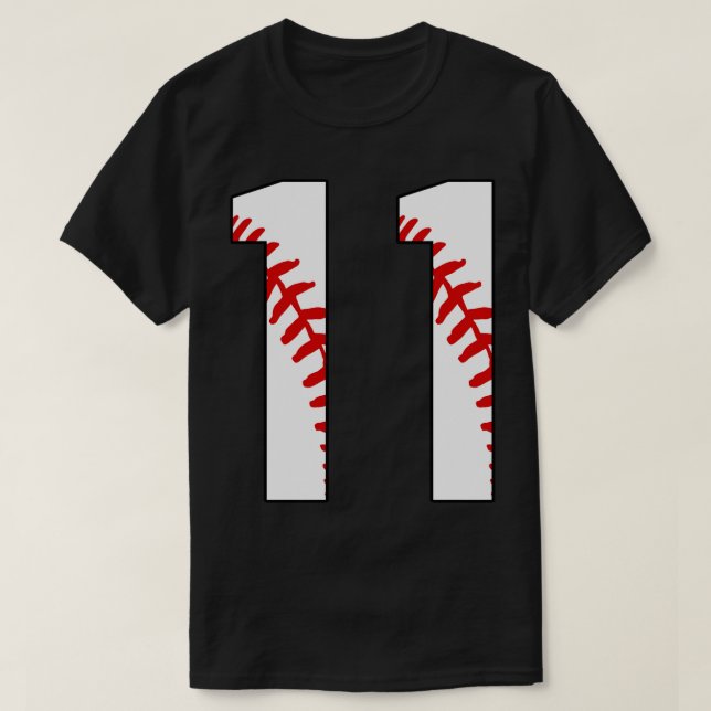 Baseball Number 11 11 Baseball  Jersey Favorite Pl T-Shirt (Design Front)