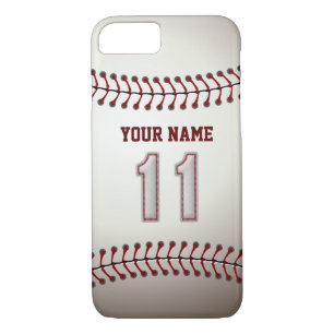 Baseball Number 11 with Your Name - Modern Sporty iPhone 8/7 Case