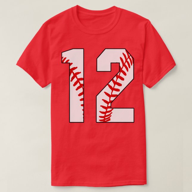 Baseball Number 12 12 Baseball  Jersey Favorite Pl T-Shirt (Design Front)
