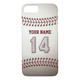 Baseball Number 14 with Your Name - Modern Sporty iPhone 8/7 Case