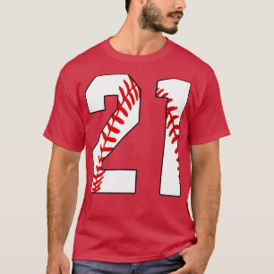Baseball Number 21 21 Baseball Jersey Favorite Pl T-Shirt