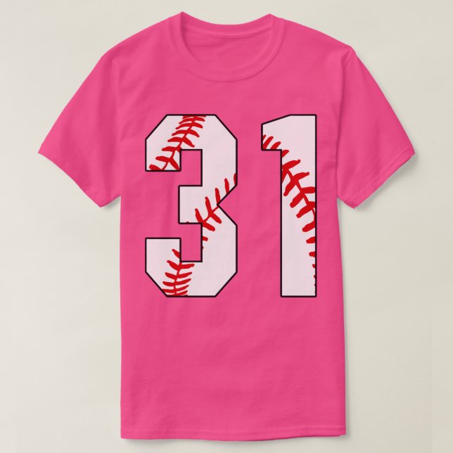Baseball Number 31 31 Baseball  Jersey Favorite Pl T-Shirt (Design Front)