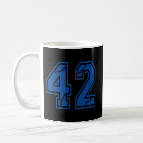 Baseball Number 42 Blue Sports Player Uniform Jers Coffee Mug