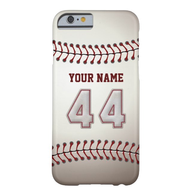 Baseball Number 44 with Your Name - Modern Sporty Case-Mate iPhone Case (Back)