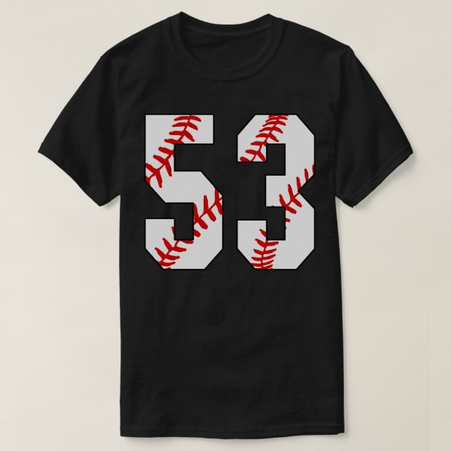 Baseball Number 53 53 Baseball  Jersey Favorite Pl T-Shirt (Design Front)