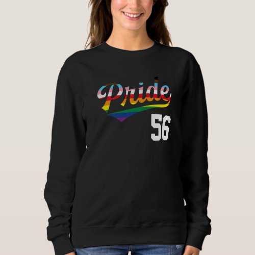 Baseball Number 56 Gay Pride Inclusive Rainbow Fla Sweatshirt