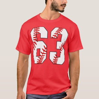 Baseball Number 63 63 Baseball Jersey Favorite Pl T-Shirt