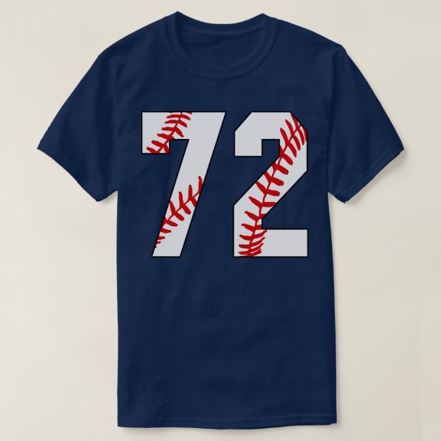 Baseball Number 72 72 Baseball  Jersey Favorite Pl T-Shirt (Design Front)