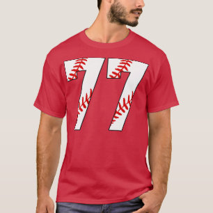 Baseball Number 77 77 Baseball  Jersey Favorite Pl T-Shirt