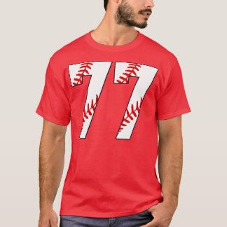 Baseball Number 77 77 Baseball  Jersey Favorite Pl T-Shirt