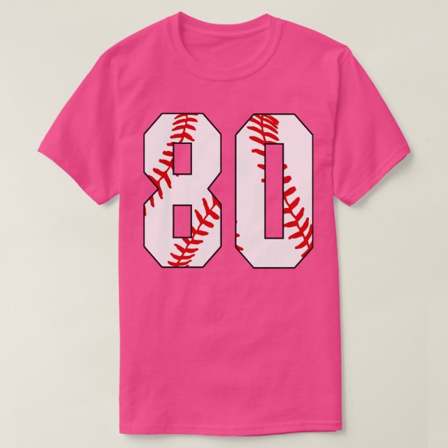 Baseball Number 80 80 Baseball  Jersey Favorite Pl T-Shirt (Design Front)