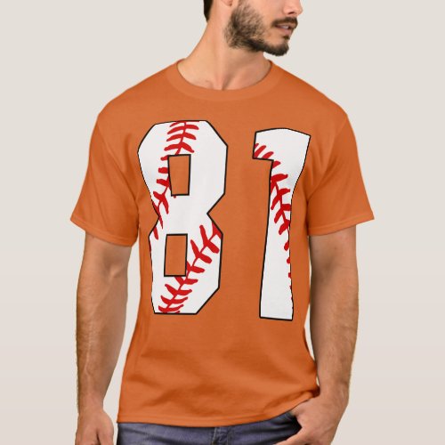 Baseball Number 81 81 Baseball  Jersey Favorite Pl T_Shirt