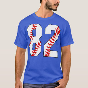 Baseball Number 82 82 Baseball Jersey Favorite Pl T-Shirt