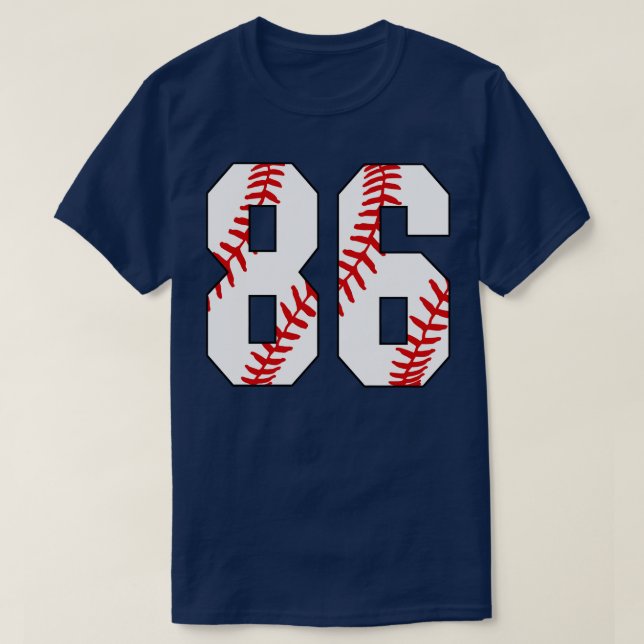 Baseball Number 86 86 Baseball  Jersey Favorite Pl T-Shirt (Design Front)
