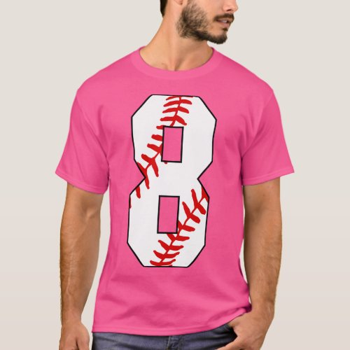 Baseball Number 8 8 Baseball  Jersey Favorite Play T_Shirt
